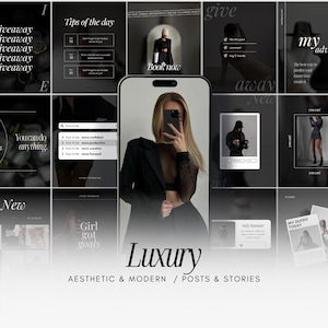 100 Black Luxury Instagram Templates. Black Instagram Templates. Small Business Instagram Templates. Aesthetic instagram.  Luxury instagram