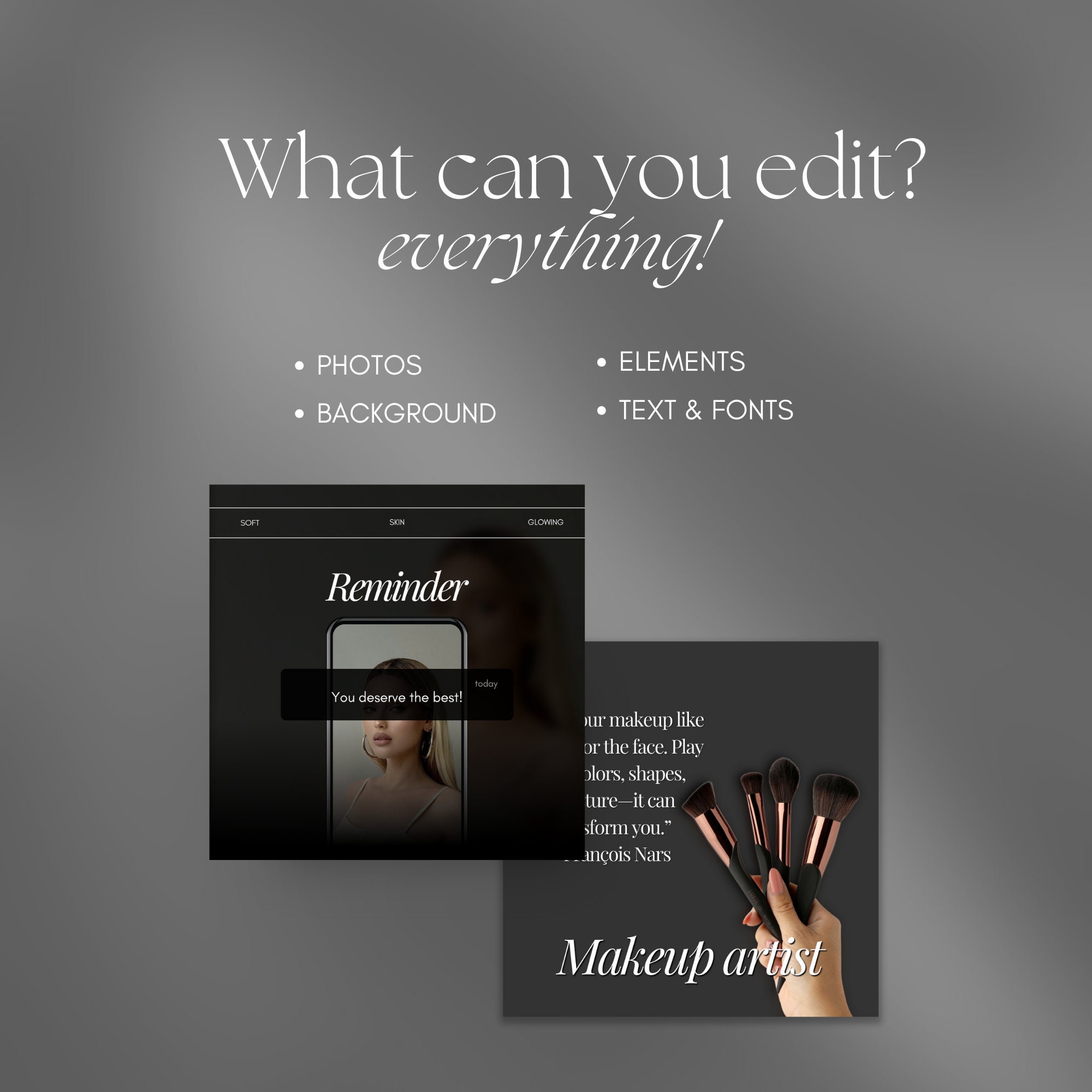 100 Luxury Makeup Artist Instagram Templates | Black Makeup Templates ...