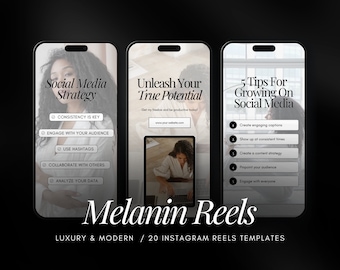 Melanin Instagram Reels Template | Marketing Agency Melanin Reels | Faceless Melanin Social Media Templates | Marketing Melanin Instagram