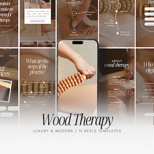 15 Holztherapie Instagram Walzen Vorlagen, Maderotherapie Walzen Vorlage, Body Sculpting Walzen, Körperkontur Video Instagram Vorlage