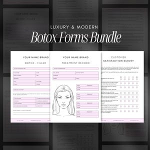 Botox Forms Bundle | Nurse Injector Treatment Record | Consultation Form Template | Botox and Dermal Filler Patient Treatment Record Form