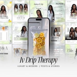 100 IV Drip Therapy Instagram Templates | Iv Hydration Stories Templates | IV Therapy White Post | Nurse Injector Iv Therapy Posts