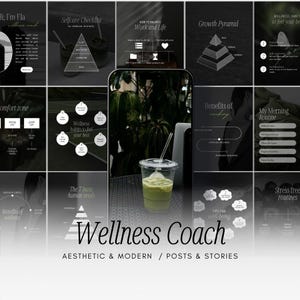 100 Wellness Coach Instagram Templates, Health Coach Social Media Post, Holistic Coach Instagram Story, Wellbeing Coach, Life Coach Template