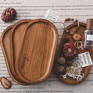 Plateaux en bois personnalisés, plateaux de cuisine personnalisés, plateaux de comptoir, plateaux de cuisine, plateau à anneaux en bois, plateau à bijoux, cadeaux d'anniversaire