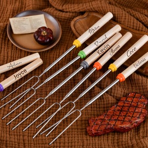 Custom Engraved Grilling Sticks,Housewarming Gifts,Campfire Marshmallows,Telescopic Marshmallow Sticks,Anniversary Gift,Camping,Gift for Her