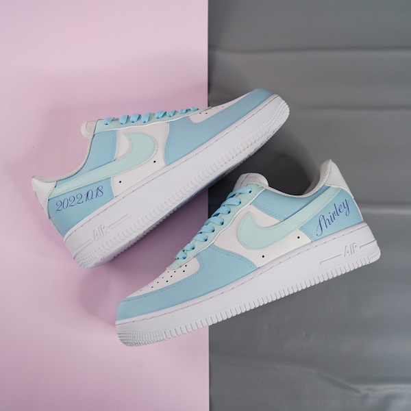 Blue Air Force 1, Blue Air Forces, Custom Air Force 1, Personalized AF, AF 1 Custom, Mens Shoes, Womens Shoes, Gift Ideas, Air Forces Blue