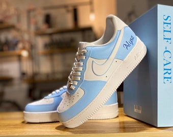 Blue Air Force 1, Blue Air Forces, Custom Air Force 1, Personalized AF, AF 1 Custom, Mens Shoes, Womens Shoes, Gift Ideas, Air Forces Blue