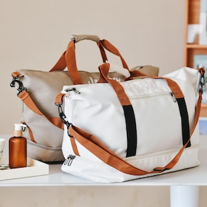 Benutzerdefinierte Cabochon Tasche mit Monogramm, personalisierte Wochenendtasche, Handgemachte Wochenendtasche mit Schuhfach, Reisetasche, Geschenk für sie oder ihn