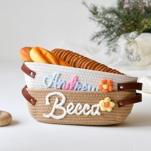 Benutzerdefinierte Baumwollseil Aufbewahrungskorb, Aufbewahrungsbox Kleinkind Dekoration, Neugeborenen Geschenk, Spielzeug Aufbewahrungsbox, Baby-Dusche-Geschenkkorb, Housewarming Geschenk