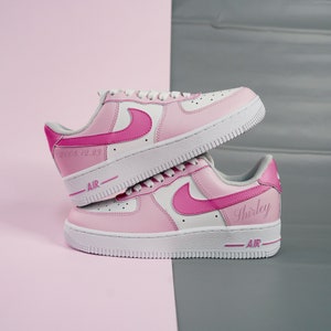 Custom Pink Air Force 1, Handpainted Custom AF1 Sneakers, Air Force 1 Custom, Customize AF1s Gift, Shoes for Friend