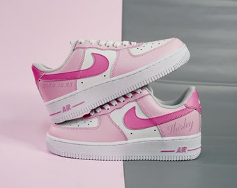 Custom Pink Air Force 1, Handpainted Custom AF1 Sneakers, Air Force 1 Custom, Customize AF1s Gift, Shoes for Friend