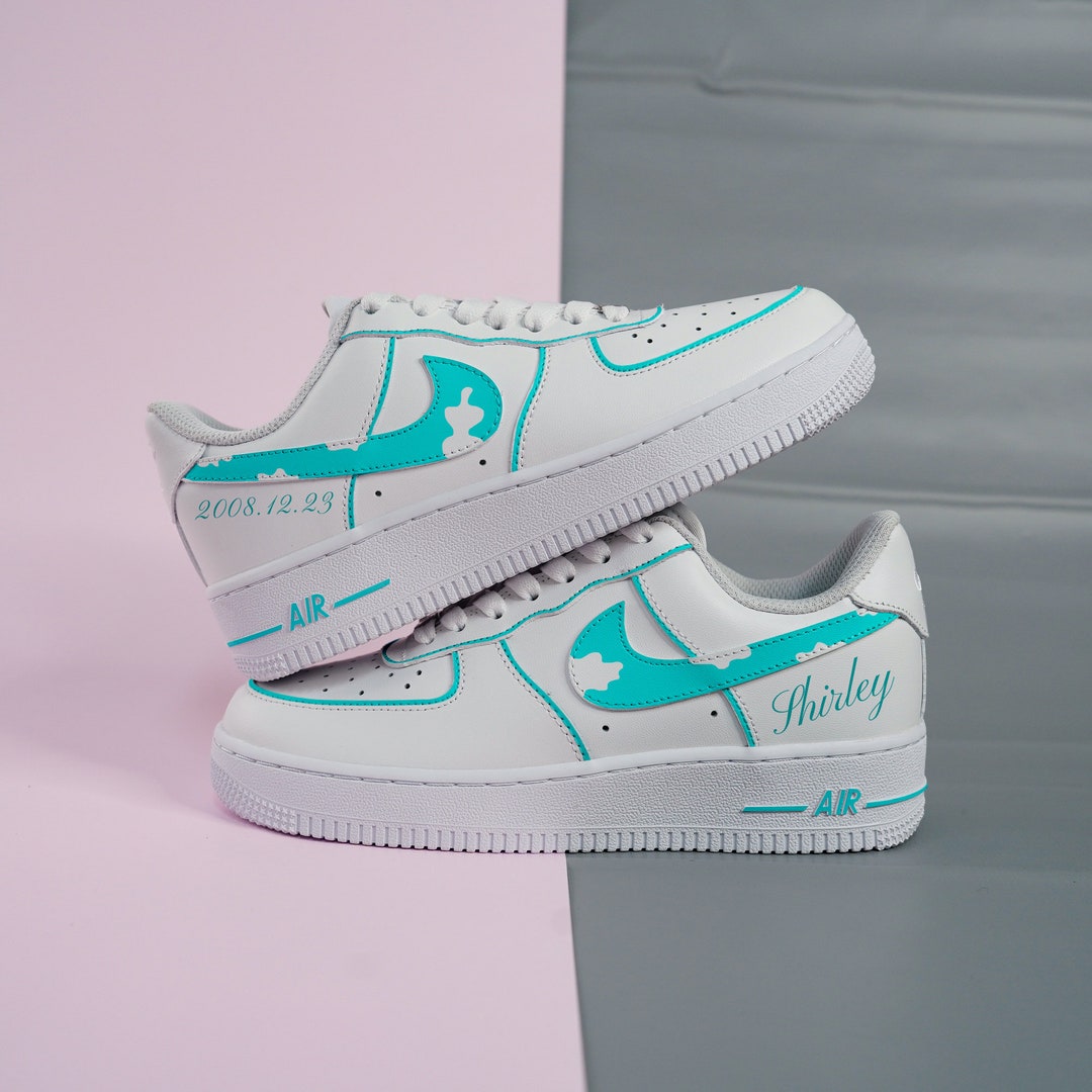 custom teal air force 1
