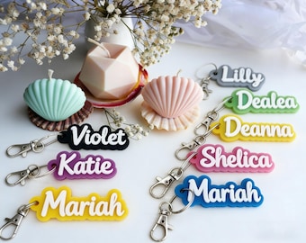 Personalized Retro Acrylic Name Keychain Tag, Backpack Bag Accessory