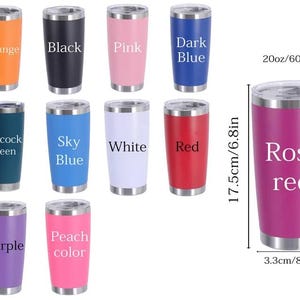 Personalized 20oz stainless steel travel mug. Suitable for vacations, cruise trips, and birthday gifts. image 7