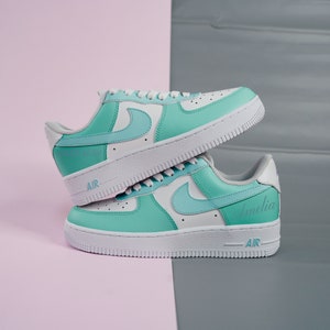 Turquoise Custom Air Force 1, Air Force 1 Custom, Custom Shoes, Custom Sneakers, Air Forces Custom, Air Force 1 Low