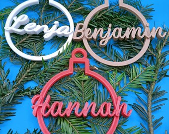 Personalized 3D-printed Christmas tree ornaments for Christmas | Unique tree ornaments with names