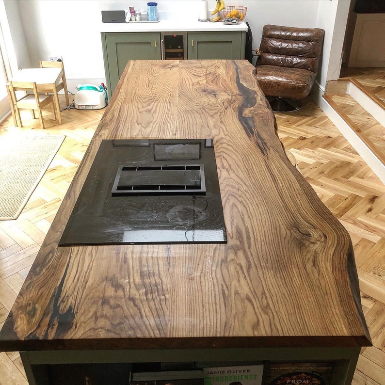 Sale Handmade Kitchen Island Live Edge Farmhouse Solid Wooden Etsy