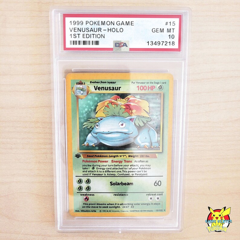 VENUSAUR Holographic Basic Pokemon Card Set 1999 1st Edition Etsy
