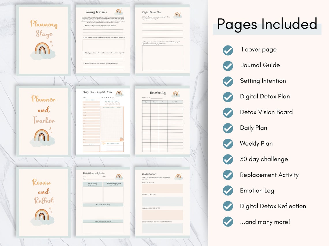 Digital Detox, Printable Planner, Social Media Detox Challenge ...