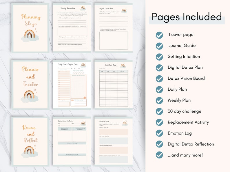 Digital Detox, Printable Planner, Social Media Detox Challenge