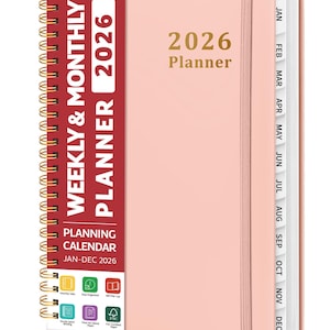 2026 Weekly & Monthly Planner: A5 Hardcover Spiral-Bound 6.3&quot; x 8.5&quot;