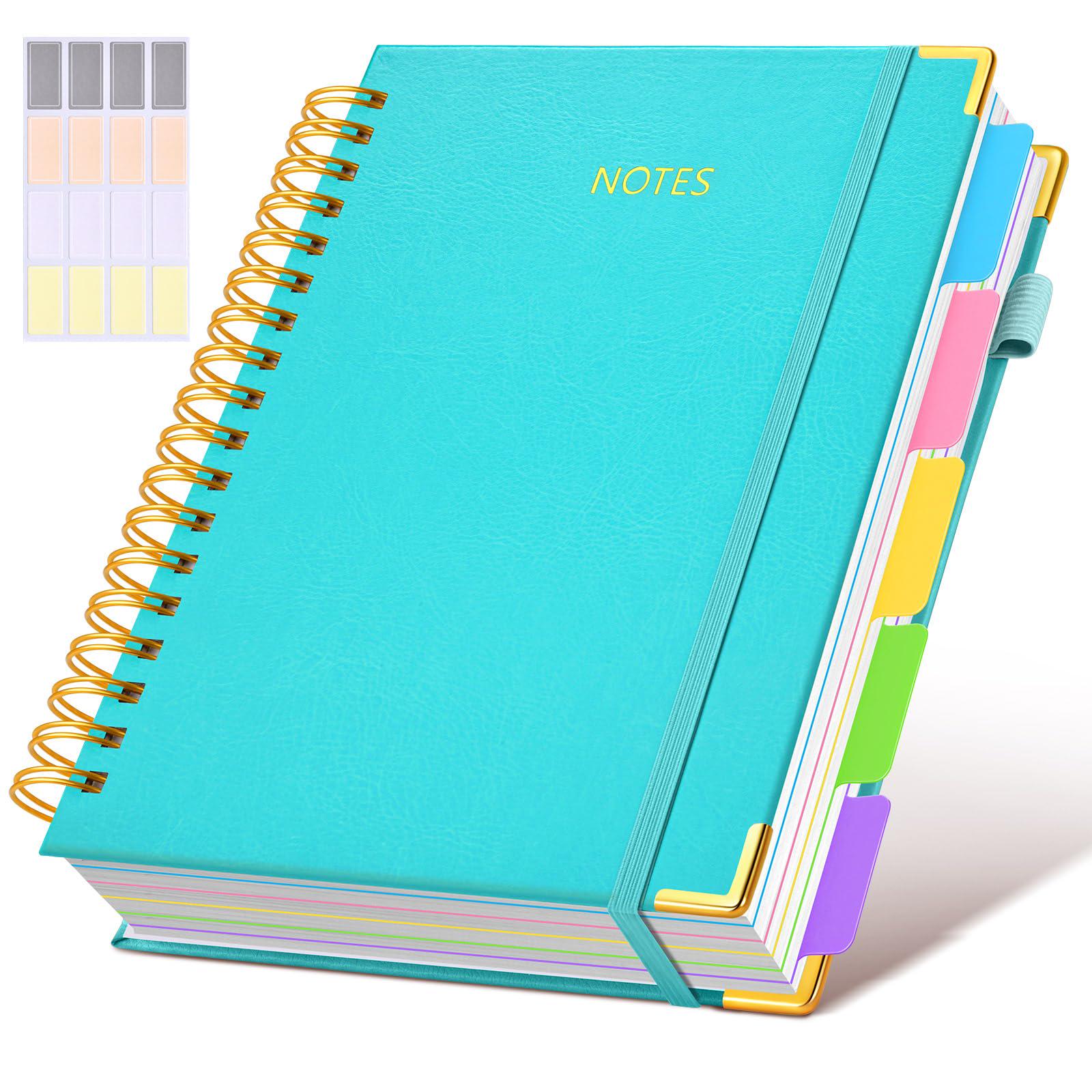 Cuaderno En Espiral De Tapa Dura Con Pestañas Divisoras