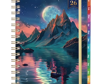 Agenda settimanale e mensile 2026: organizer con copertina rigida, 16,5 x 21,5 cm, luglio 2026 - giugno 2027