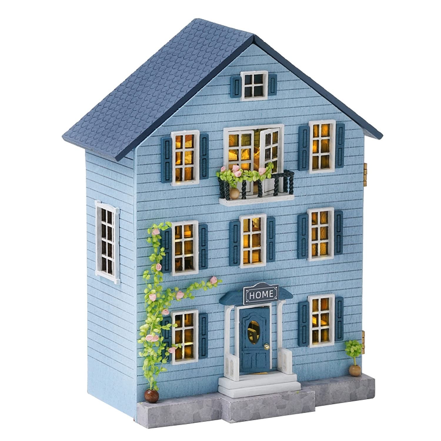 DIY Miniature Creative Doll House with Furniture Full Set Wooden Romantic  Modern LED Light Cottage House Building puzzle Self Assembled Gift