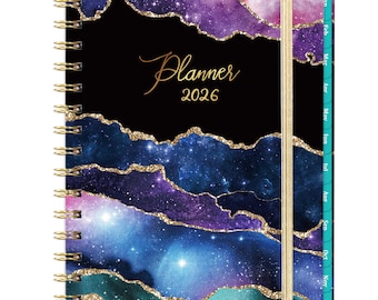 2026 Planner - Weekly & Monthly Planner 2026, 6.4&quot; x 8.5&quot;, Planner 2026 with 12 Monthly Tabs, Back Pocket, Elastic Closure
