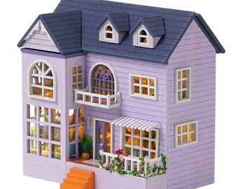 DIY Miniature Dollhouse Kit with Furnitures for Home Decor Seattle Villa Gift