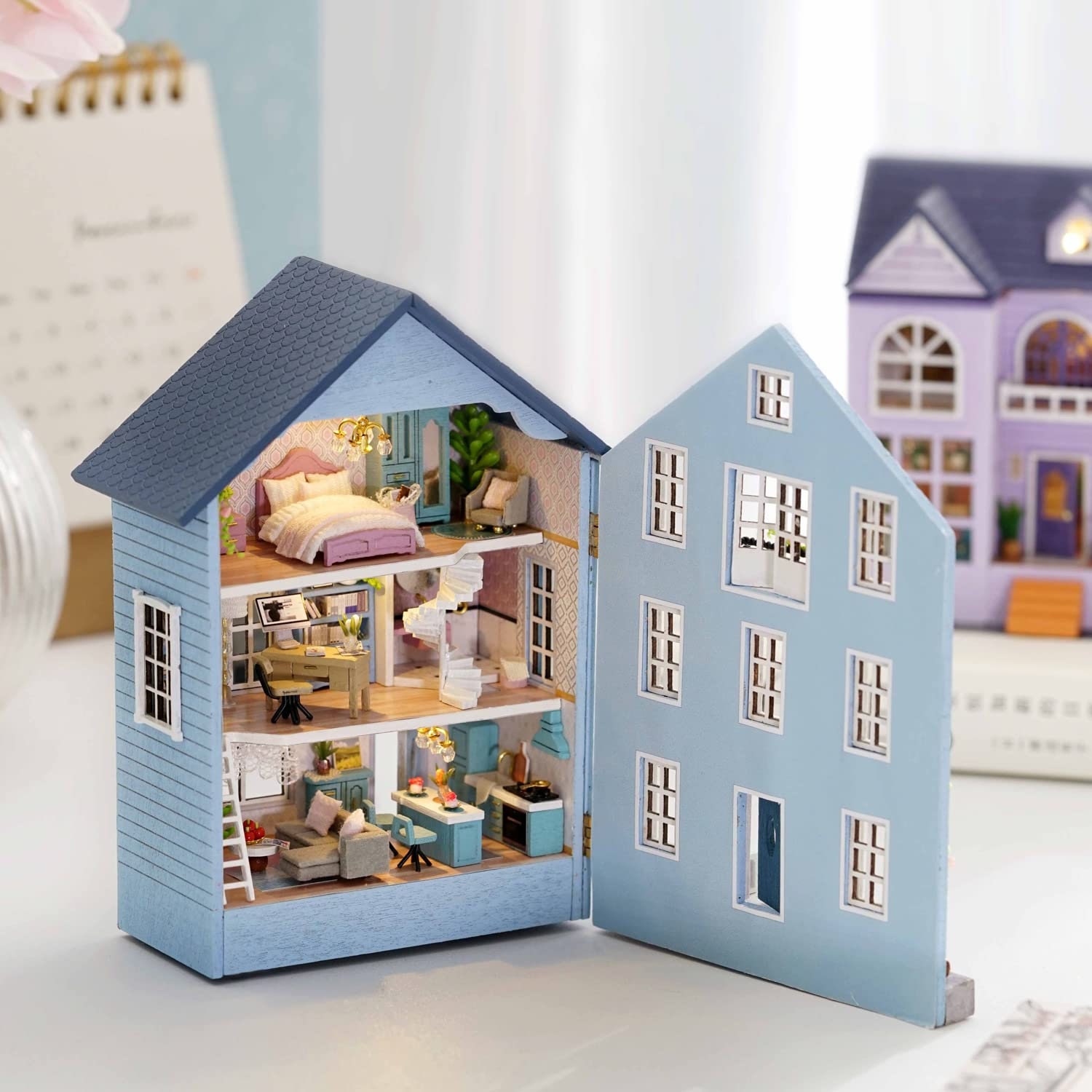 Dollhouse Kit Diy Wooden Dollhouse Handmade Miniature Kit Seattle Villa