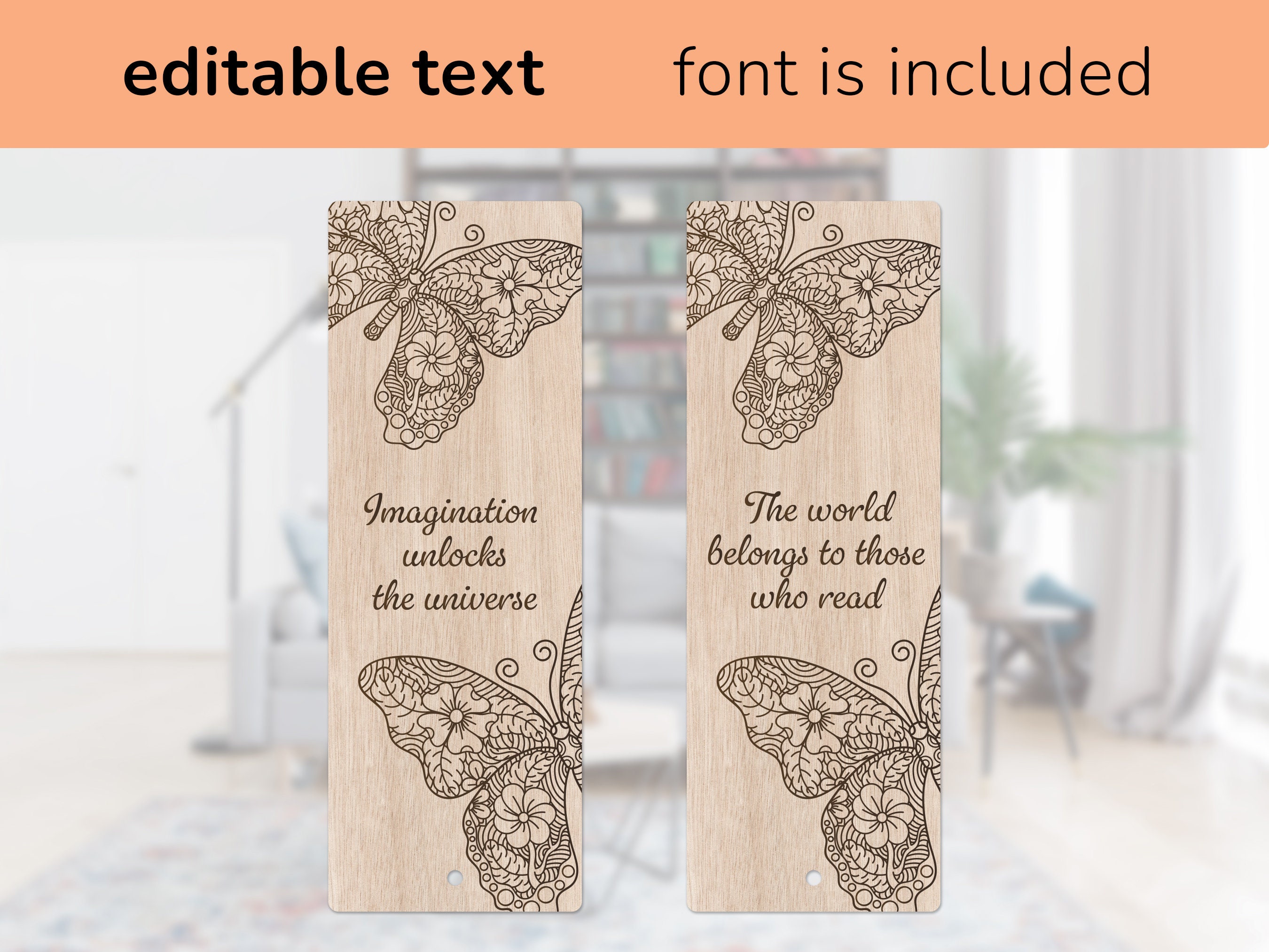 Bookmark Bundle Set of 20 Svg Wooden Template Engraved Laser Cut Files ...