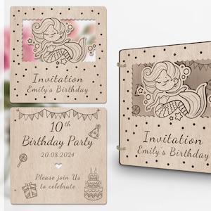 Fichier découpé au laser d'Invitation de sirène pour l'anniversaire de fiançailles de baby shower nuptiale de douche d'obtention du diplôme