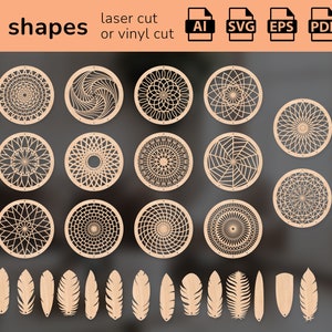File di taglio SVG Dreamcatcher per laser o plotter | decorazioni per la casa uniche | ai eps svg pdf dxf