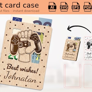 Melhor capa de jogo para gamepad, dinheiro para cartão-presente | sinal de nome | desenho de corte a laser | AI, EPS, PDF, DXF, SVG