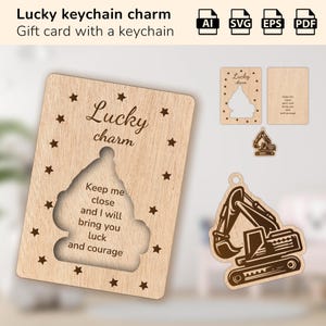 Porte-clés porte-clés porte-clés pour véhicule pelle | cadeau pour un anniversaire, une maman, un papa, un ami | Forge luminescente découpée au laser | IA, EPS, PDF, SVG
