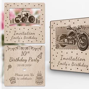 Traktor Bauernhof Einladung Lasercut-Datei für Geburtstag Verlobung Baby Party Brautparty Abschluss Jubiläum