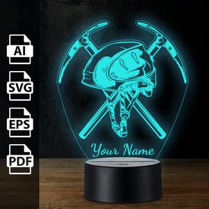 Klettern personalisierte 3D-Illusion Lampe Acryl-LED-Licht | Laserschnittdateien ai, eps, pdf, svg