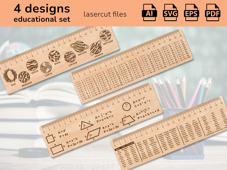 Theme Ruler Educational Ruler for Kids Back to School Teacher Svg | Pdf | Ai | Eps ...