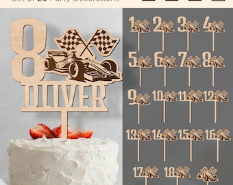 FORMULA RACING CAR cake topper birthday | anniversary decor | laser cut design | download | Ai, eps, pdf, svg
