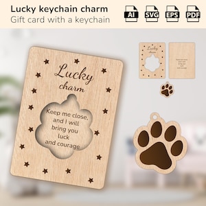 Porte-clés porte-clés chiot chien chat patte | cadeau pour un anniversaire, une maman, un papa, un ami | Forge luminescente découpée au laser | IA, EPS, PDF, SVG