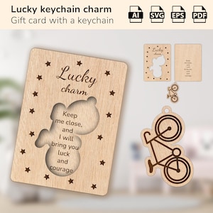 Porte-clés porte-clés porte-clés porte-bonheur | cadeau pour un anniversaire, une maman, un papa, un ami | Forge luminescente découpée au laser | IA, EPS, PDF, SVG