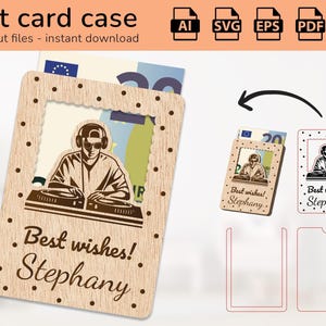 Gepersonaliseerde DJ-console muziekkoffer cadeaukaarthouder geld | naambord | lasergesneden ontwerp | AI, EPS, Pdf, DXF, Svg