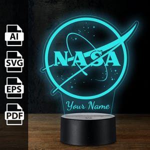 NASA Galaxy Space personalisierte 3D-Lampe Acryl-LED-Licht | Laserschnittdateien ai, eps, pdf, svg