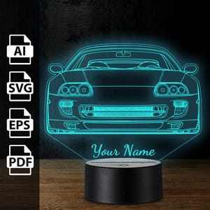 Supra Japan JDM auto gepersonaliseerde 3D-lamp acryl led-licht | lasergesneden bestanden ai, eps, pdf, svg