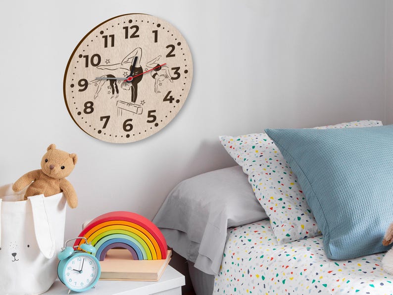 Gymnast Clock Wall Sign | Interior Decor | Laser Cut Design | Download ...