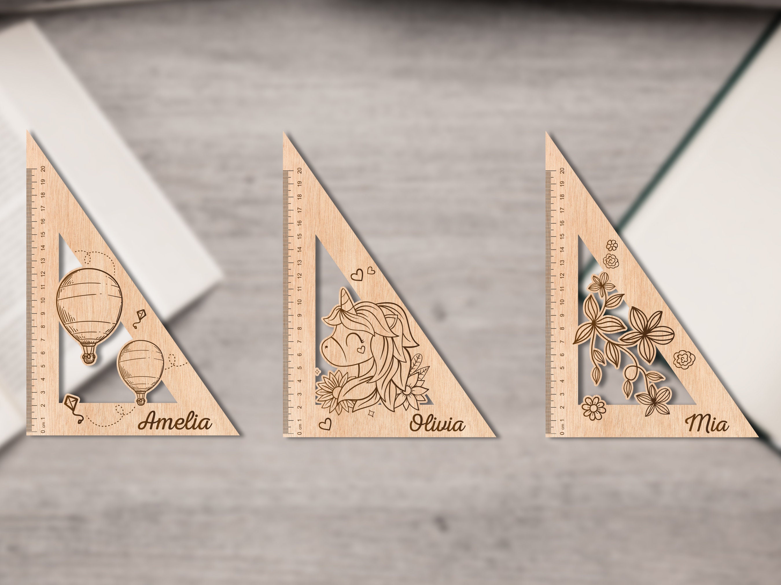 Triangle Ruler for Kids | School Teacher Svg Pdf Ai Eps File Engraved ...