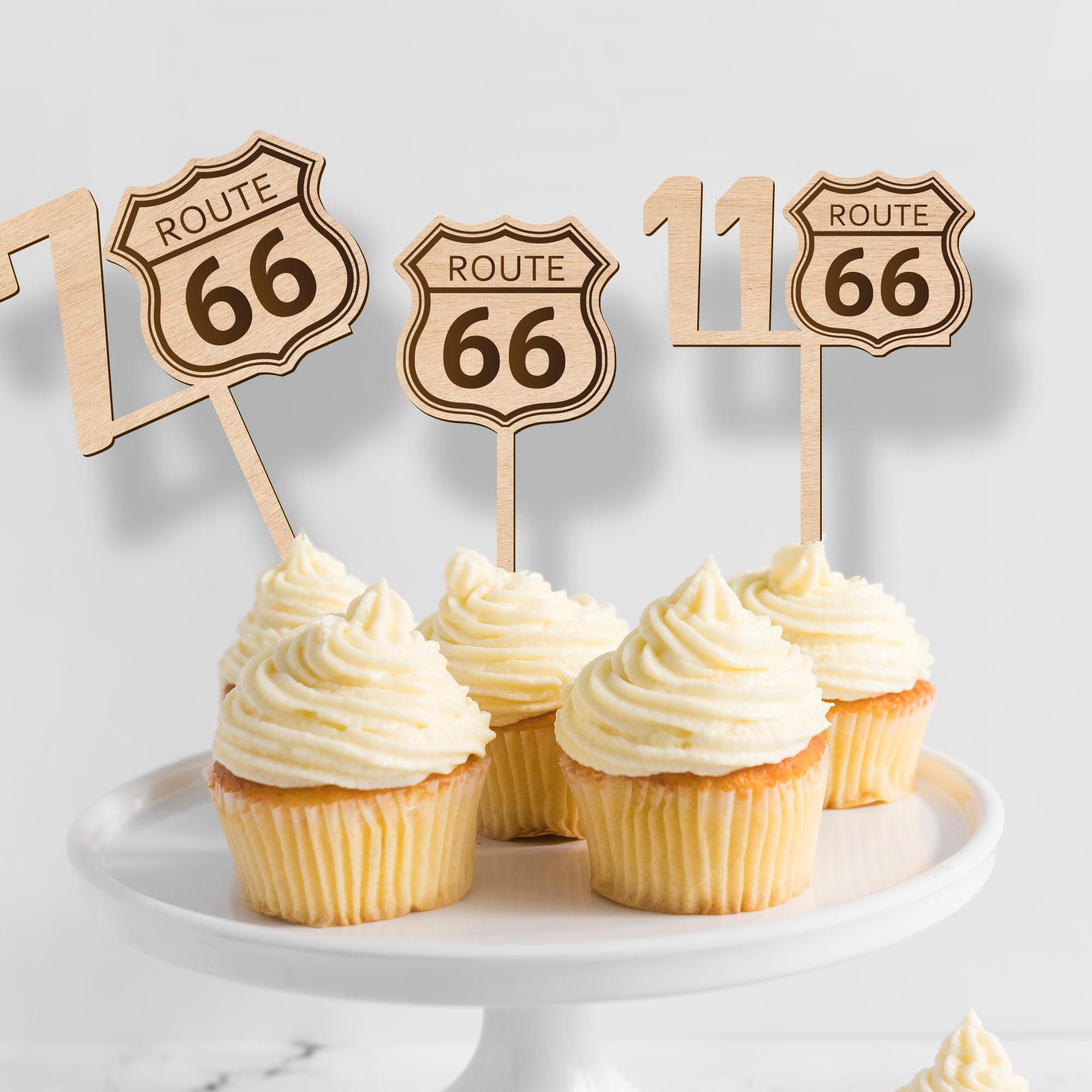 ROUTE 66 Cake Topper Birthday | Anniversary Decor | Laser Cut Design ...