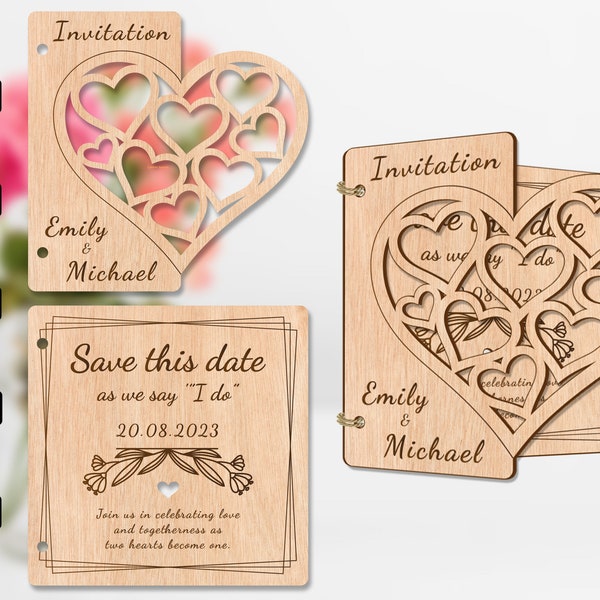 Invitation lasercut file for wedding birthday engagement baby shower bridal shower graduation anniversary