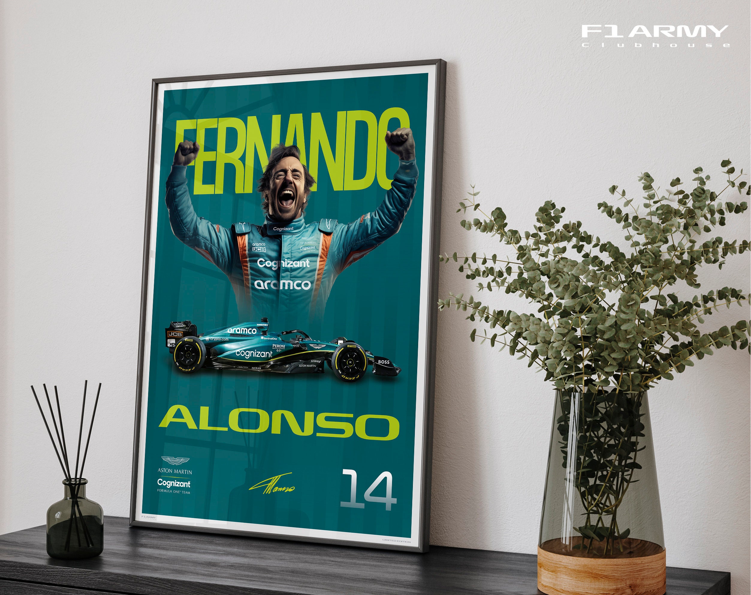 Fernando Alonso Poster 2024, Aston Martin, Formula 1 Poster, F1 Print — free download